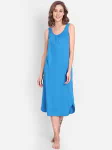 BLAZON Dreams Super Combed Cotton Lace Patchwork Longline Nighty Slip