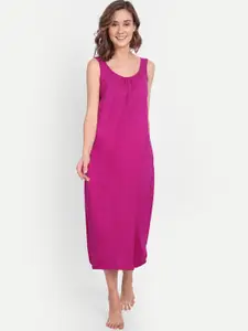 BLAZON Dreams Super Combed Cotton Lace Patchwork Longline Nighty Slip