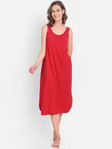 BLAZON Dreams Super Combed Cotton Lace Patchwork Longline Nighty Slip