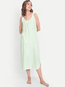 BLAZON DBLAZON Dreams Super Combed Cotton Lace Patchwork Longline Nighty Slip