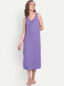 BBLAZON Dreams Super Combed Cotton Lace Patchwork Longline Nighty Slip