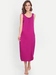 BLAZON Dreams Super Combed Cotton Lace Patchwork Longline Nighty Slip