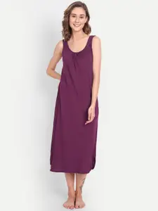 BLAZON Dreams Super Combed Cotton Lace Patchwork Longline Nighty Slip