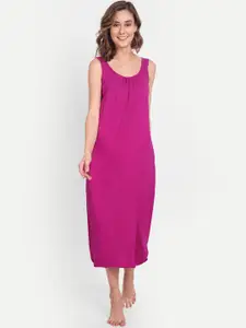 BLAZON Dreams Super Combed Cotton Lace Patchwork Longline Nighty Slip