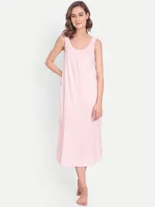 BLAZON Dreams Super Combed Cotton Lace Patchwork Longline Nighty Slip