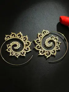 Jewels Galaxy Gold Plated Contemporary Hoop Earrings