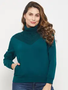 Madame Women Turtle Neck Cotton Sweatshirt