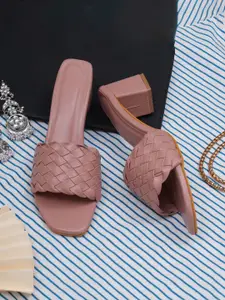 Misto Woven Design Block Heels
