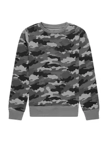 Rodzen Boys Printed Round Neck Fleece Sweatshirt