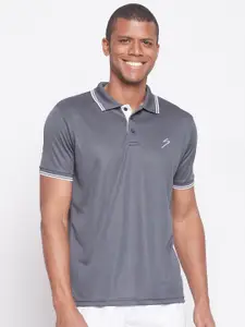 UNPAR Men Grey Polo Collar T-shirt