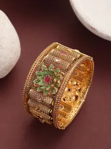 ANIKAS CREATION Gold-Plated Kundan-Studded Bracelet Bangle
