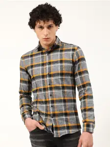 LINDBERGH Men Slim Fit Checked Pure Cotton Casual Shirt