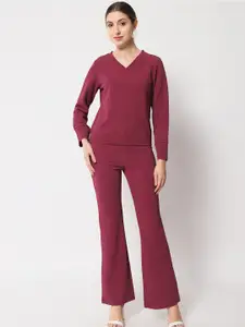 Orchid Hues Women Mauve Top with Trousers