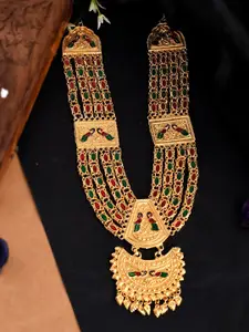 Silvermerc Designs Brass Gold-Plated Meenakari Necklace
