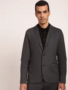 LINDBERGH Men Checked Slim-Fit Single-Breasted Casual Blazer