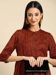 Anouk Ethnic Motifs Ethnic A-Line Midi Dress