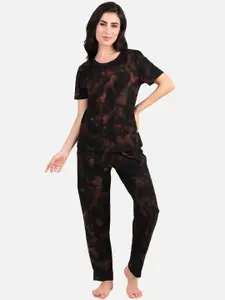 Masha Tie and Dye Printed Pure Cotton Night suit