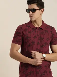 INVICTUS Tropical Printed Polo Collar T-shirt