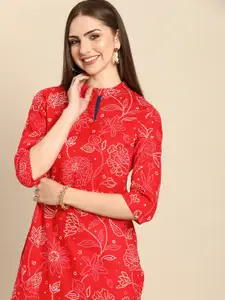 Anouk Floral Printed Pure Cotton Kurta