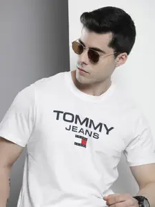 Tommy Hilfiger Men Sustainable Pure Cotton Brand Logo Printed T-shirt