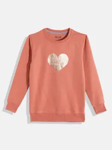 HERE&NOW Girls Heart Printed Sweatshirt