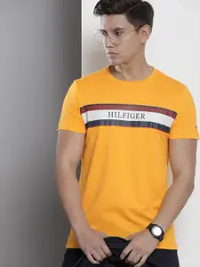 Tommy Hilfiger Men Pure Cotton Sustainable Striped Slim Fit T-shirt