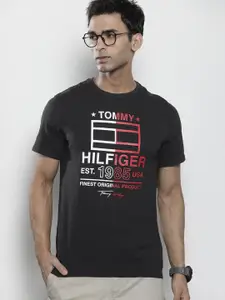 Tommy Hilfiger Men Pure Cotton Brand Logo Printed Casual T-shirt