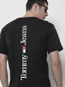 Tommy Hilfiger Men Brand Logo Printed Pure Cotton T-shirt