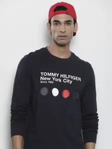 Tommy Hilfiger Men Pure Cotton Round Neck Brand Logo Printed T-shirt