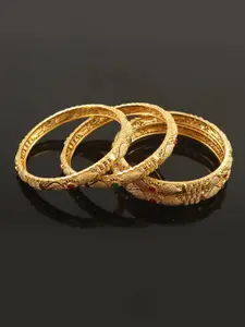 Jewar Mandi Set Of 4 Gold-Plated CZ-Studded Bangles