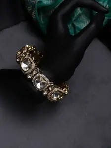 justpeachy Women Brass Kundan Gold-Plated Bangle-Style Bracelet