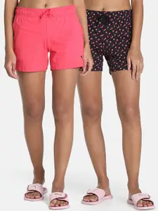 Puma Women Pack Of 2 Floral Printed Cotton Shorts