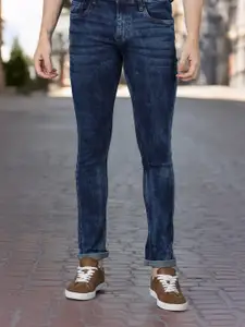 Urbano Fashion Men  Skinny Fit Low Distress Heavy Fade Stretchable Cotton Jeans