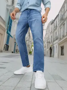 Urbano Fashion Men Slim Fit Low Distress Heavy Fade Stretchable Cotton Jeans