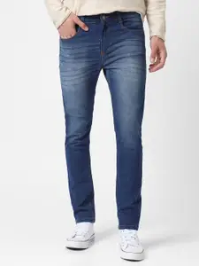 Urbano Fashion Men  Slim Fit Low Distress Light Fade Stretchable Cotton Jeans