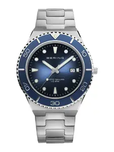 BERING Men Embellished Dial & Stainless Steel Bracelet Style Straps Analogue Watch 18940-707