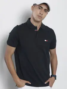 Tommy Hilfiger Men Sustainable Pure Cotton Polo Collar Applique T-shirt