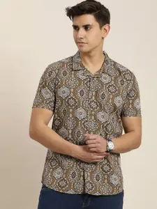 Moda Rapido Slim Fit Ethnic Motifs Printed Pure Cotton Casual Shirt