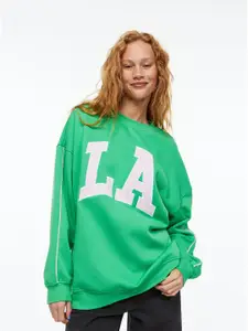 H&M Women Oversized Motif-Detail Sweatshirt