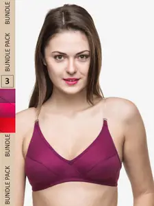 Docare Pack Of 3 Non Padded & Non-Wired Bra