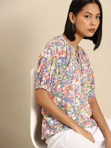 all about you Floral Print Puff Sleeve Top