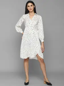 Allen Solly Woman Polka Dots Printed Wrap Dress