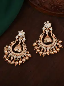 Estele Rose Gold-Plated Floral Chandbalis Earrings