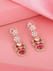 Estele Rose Gold-Plated Geometric Drop Earrings