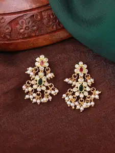 Estele Gold-Plated Floral Chandbalis Earrings