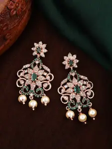 Estele Rose Gold Plated Floral Drop Earrings