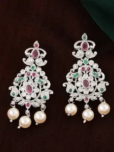 Estele Silver-Plated Floral Drop Earrings