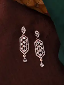 Estele Rose Gold Plated Geometric Drop Earrings