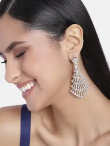 Estele Silver-Plated Contemporary Drop Earrings