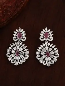 Estele Silver-Plated Floral Drop Earrings